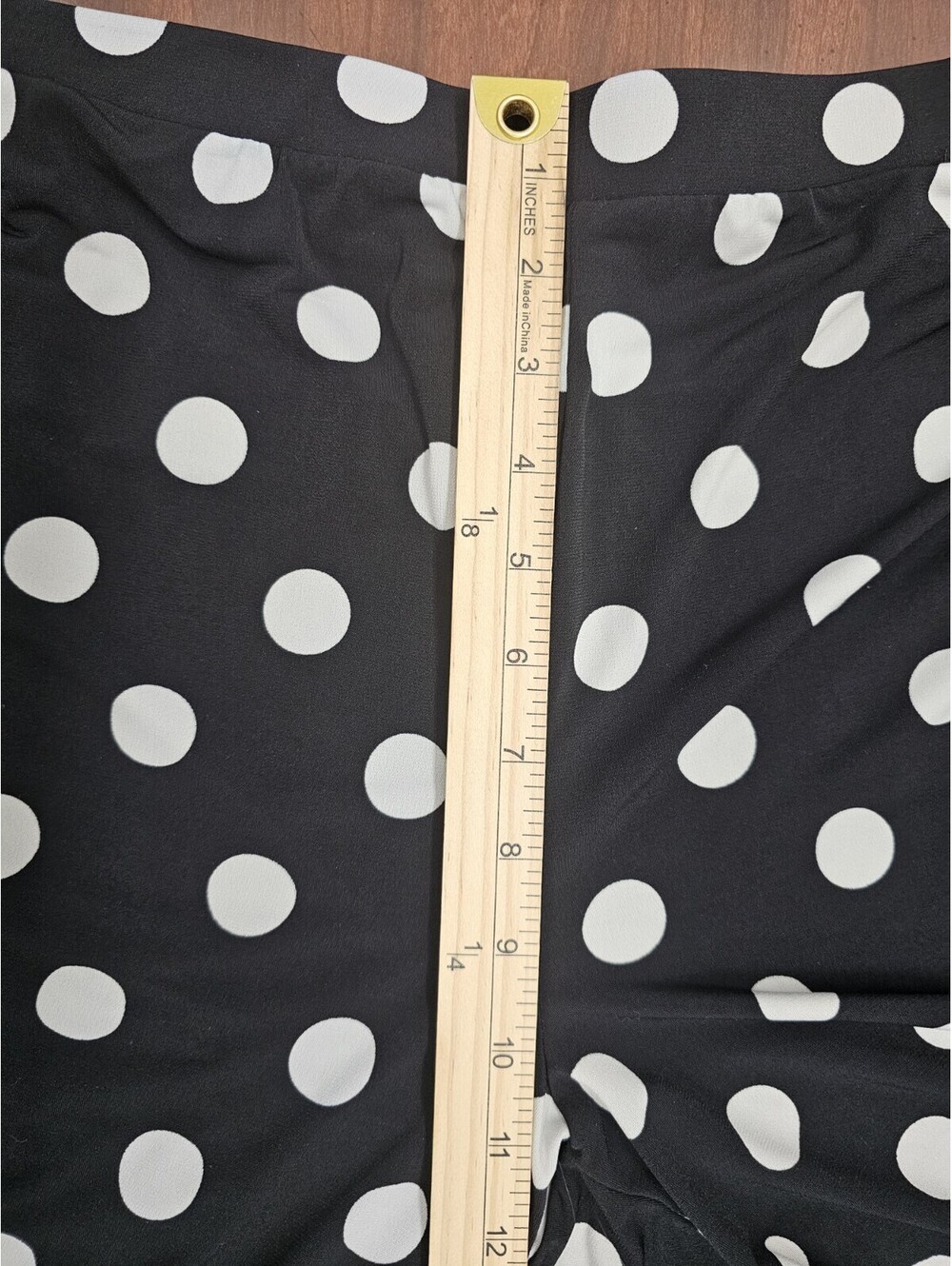Cato Womens 14/16W Black White Polka Dot Wide Leg Pants Pull On Strecth Palazzo - Picture 9 of 11